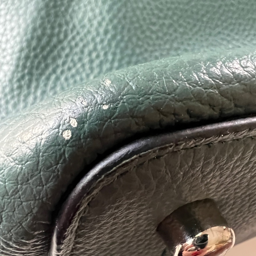 Coach Classic Avenue Cary-all Bag Dark Turquoise Green Snakeskin Embossed Straps - Picture 12 of 13